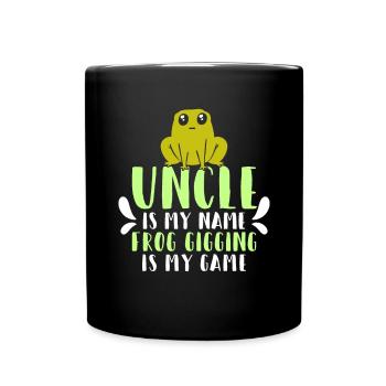 Onkel Ist Mein Name Frösche Fangen Mein Spiel - Tasse einfarbig - Schwarz - Vorne