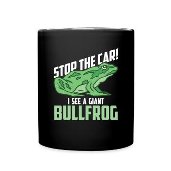 Arrêter! Je vois une grenouille géante - Mug uni - noir - Devant