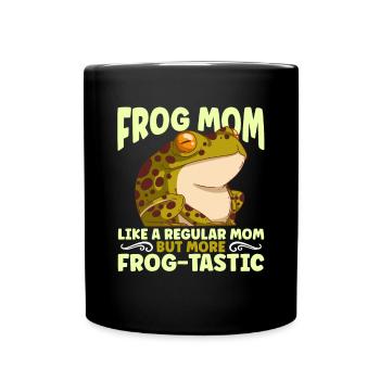 Maman grenouille comme une maman ordinaire mais plus frog-tastic - Mug uni - noir - Devant