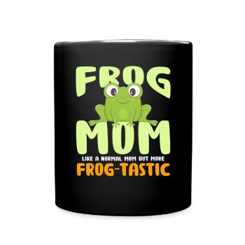 Maman grenouille comme une maman ordinaire mais plus frog-tastic - Mug uni - noir - Devant