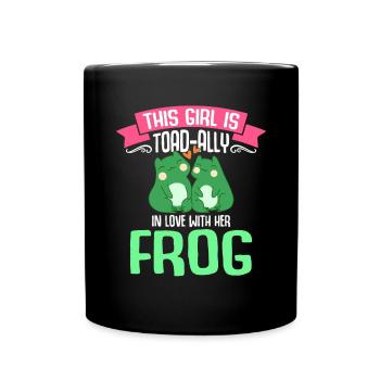 Cette fille est une alliée de crapaud amoureuse de sa grenouille - Mug uni - noir - Devant