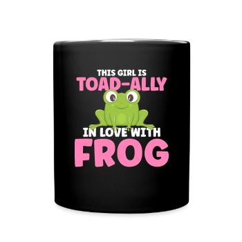 Cette fille est une alliée de crapaud amoureuse de sa grenouille - Mug uni - noir - Devant