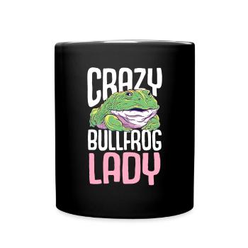 Crazy Bullfrog Lady Frog Hunter - Full Colour Mug - black - Front