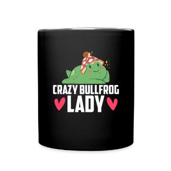 Crazy Bullfrog Lady Frog Hunter - Full Colour Mug - black - Front