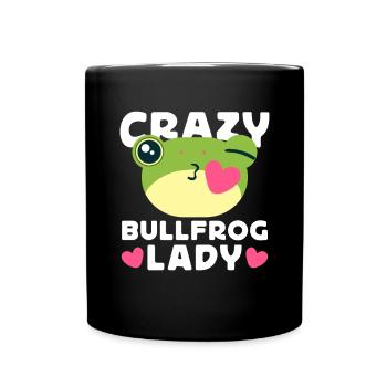 Crazy Bullfrog Lady Frog Hunter - Full Colour Mug - black - Front