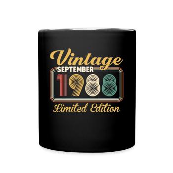 Vintage September 1988 Limited Edition Birthday - Tasse einfarbig - Schwarz - Vorne