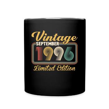 Vintage September 1996 Limited Edition Birthday - Tasse einfarbig - Schwarz - Vorne
