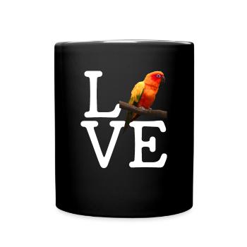 i love conure, parrot sun conure - Full Colour Mug - black - Front