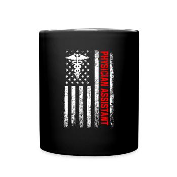 Physician Assistant american flag, Physician Assi - Full Colour Mug - black - Front