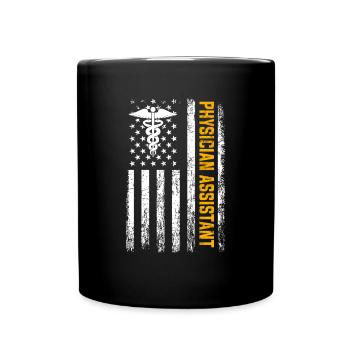 Physician Assistant american flag, Physician Assi - Full Colour Mug - black - Front