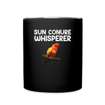 sun conure whisperer, parrot sun conure - Full Colour Mug - black - Front
