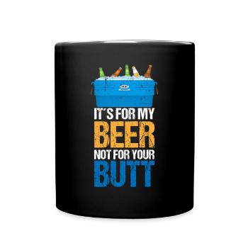Bier Camping Spruch - Tasse einfarbig - Schwarz - Vorne