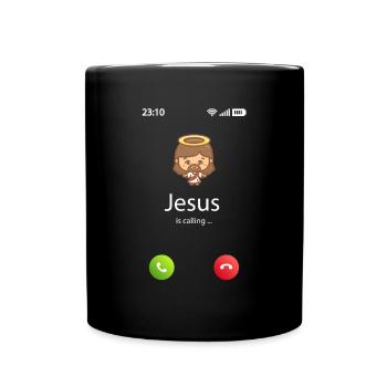 Jesus is calling - Tasse einfarbig - Schwarz - Vorne