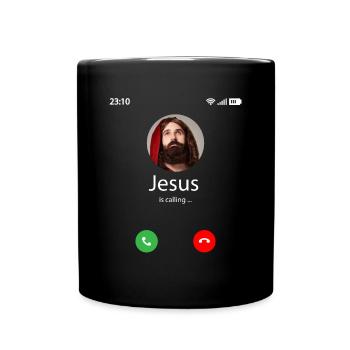 Jesus is calling - Tasse einfarbig - Schwarz - Vorne