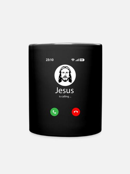 Jesus is calling - Tasse einfarbig - Schwarz