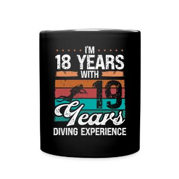 37 Birthday Idea Scuba Diving 37 Year Old Diver - Tasse einfarbig - Schwarz - Vorne