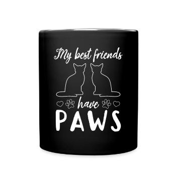 Propriétaire de chat Mes meilleurs amis ont des pattes - Mug uni - noir - Devant