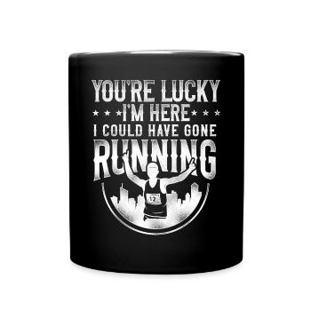 Running Runner Half Marathon - Full Colour Mug - black - Front