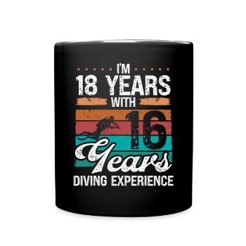 34 Birthday Idea Scuba Diving 34 Year Old Diver - Tasse einfarbig - Schwarz - Vorne