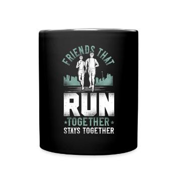 Running Runner Half Marathon - Full Colour Mug - black - Front