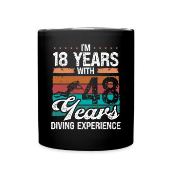 66 Birthday Idea Scuba Diving 66 Year Old Diver - Tasse einfarbig - Schwarz - Vorne