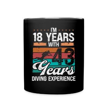 61 Birthday Idea Scuba Diving 61 Year Old Diver - Tasse einfarbig - Schwarz - Vorne