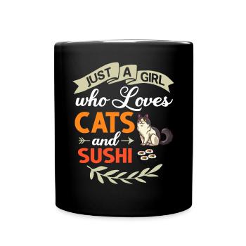 Katze Sushi Japanische Nigiri Schüssel Maker - Tasse einfarbig - Schwarz - Vorne