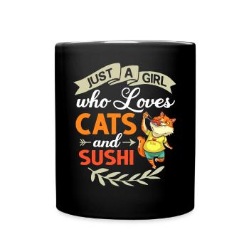 Katze Sushi Japanische Nigiri Schüssel Maker - Tasse einfarbig - Schwarz - Vorne