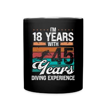 63 Birthday Idea Scuba Diving 63 Year Old Diver - Tasse einfarbig - Schwarz - Vorne