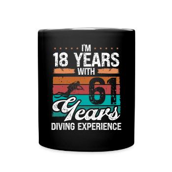 79 Birthday Idea Scuba Diving 79 Year Old Diver - Tasse einfarbig - Schwarz - Vorne