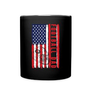 Football Dad USA Amérique Drapeau - Mug uni - noir - Devant