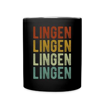 Lingen Stadt Retro Vintage - Tasse einfarbig - Schwarz - Vorne