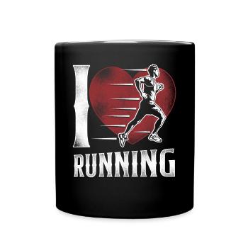 Running Runner Half Marathon Heart - Tasse einfarbig - Schwarz - Vorne