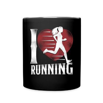 Running Runner Half Marathon Heart - Tasse einfarbig - Schwarz - Vorne