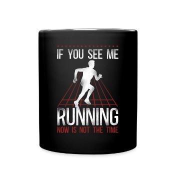 Running Runner Half Marathon - Full Colour Mug - black - Front
