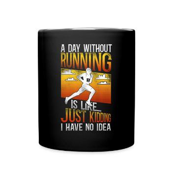 Running Runner Half Marathon - Tasse einfarbig - Schwarz - Vorne