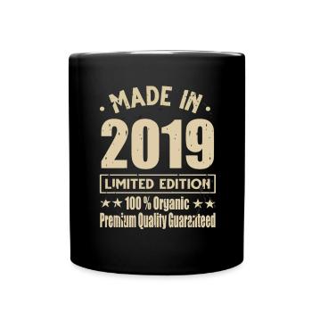 Made in 2019 Vintage Retro Limited Edition - Full Colour Mug - black - Front