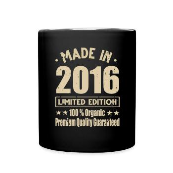 Made in 2016 Vintage Retro Limited Edition - Tasse einfarbig - Schwarz - Vorne