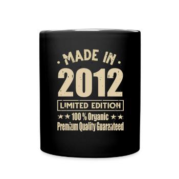 Made in 2012 Vintage Retro Limited Edition - Tasse einfarbig - Schwarz - Vorne