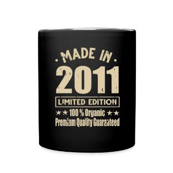 Made in 2011 Vintage Retro Limited Edition - Tasse einfarbig - Schwarz - Vorne