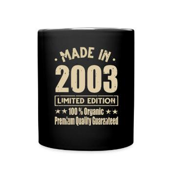 Made in 2003 Vintage Retro Limited Edition - Full Colour Mug - black - Front