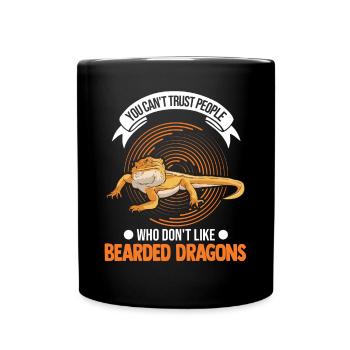 Bearded Dragon Pogona Gift - Full Colour Mug - black - Front