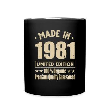 Made in 1981 Vintage Retro Limited Edition - Full Colour Mug - black - Front