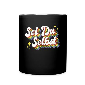 Pride CSD Sei Du Selbst Regenbogen LGBTQ Gay - Tasse einfarbig - Schwarz - Vorne