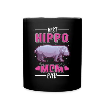 Best Hippo Mom Ever Nilpferd Flusspferd - Full Colour Mug - black - Front