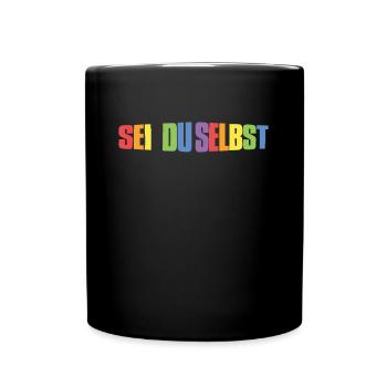 LGBTQ Gay Queer Lesbisch Schwul Regenbogen - Tasse einfarbig - Schwarz - Vorne