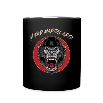 MMA Gorilla - Käfigkämpfer Mixed Martial Arts - Tasse einfarbig - Schwarz - Vorne