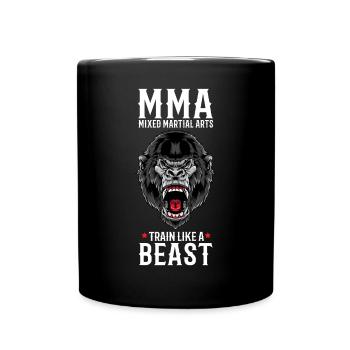 MMA Gorilla - Käfigkämpfer Freies Kämpfen - Tasse einfarbig - Schwarz - Vorne