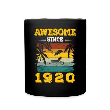 Awesome Since 1920 Vintage Birthday gift - Full Colour Mug - black - Front