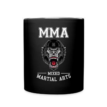 MMA-Gorilla - Tasse einfarbig - Schwarz - Vorne